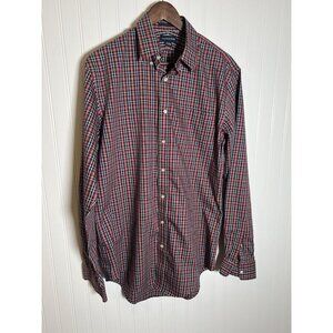 Lands’ End Men’s Plaid Button Down Shirt Tailored Fit Tall Size 16/37